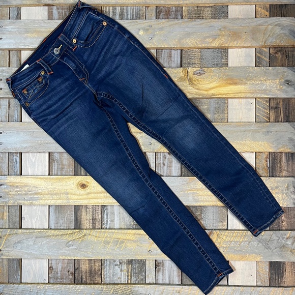 Like New! [True Religion] Jennie Curvy Mid Rise Dark Skinny Jeans | 27 Small 4 - Picture 3 of 16